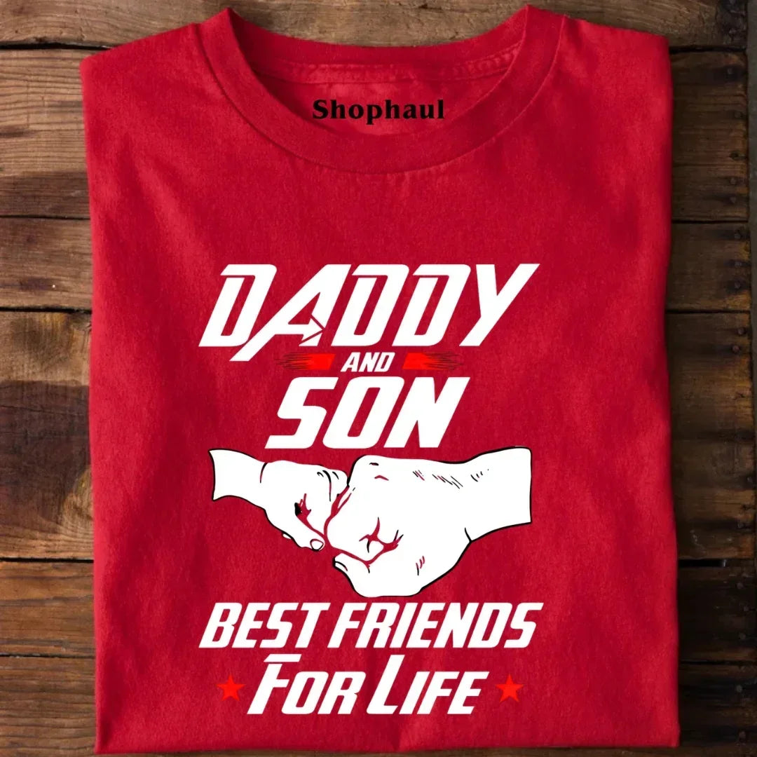 Daddy and Son best friends T-Shirt - Red / S