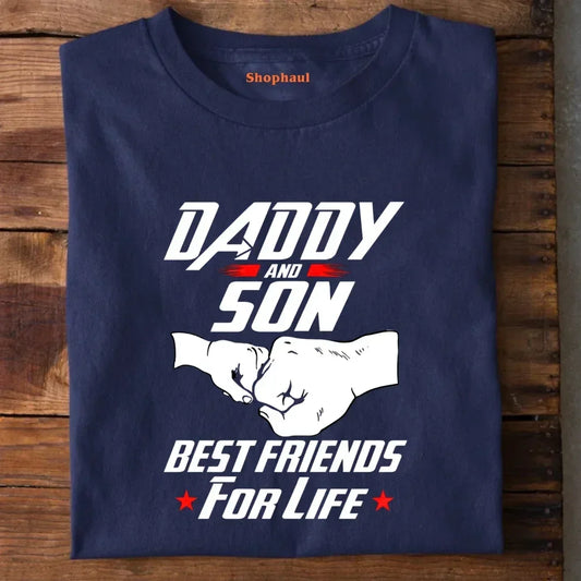 Daddy and Son best friends T-Shirt - Navy Blue / S