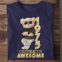 Made in 1975 | 50 Years Teddy Birthday T-Shirt