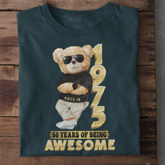 Made in 1975 | 50 Years Teddy Birthday T-Shirt