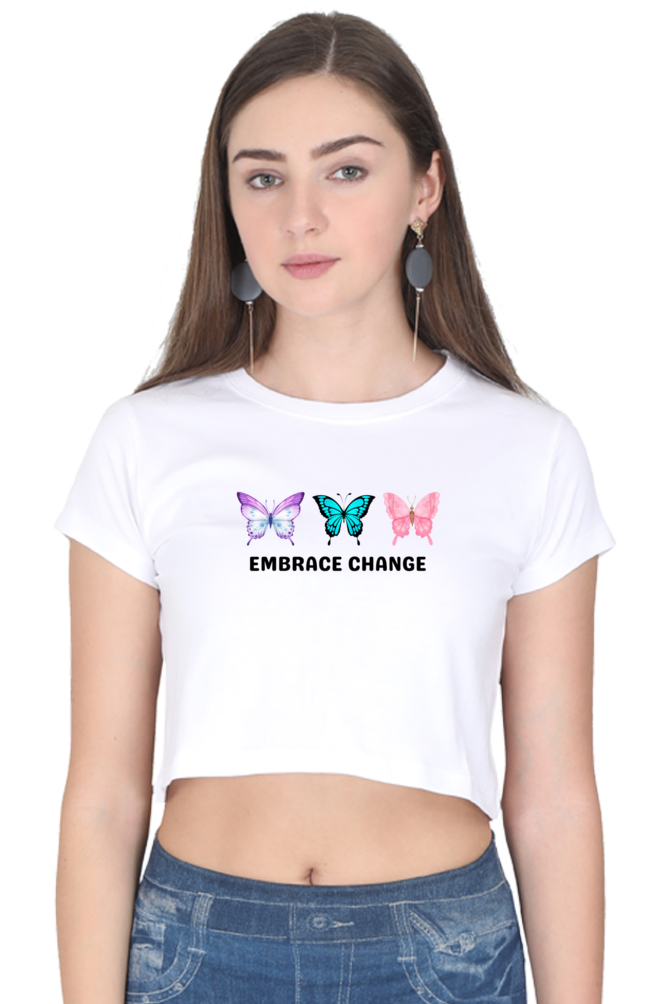 Embrace Change Butterfly Crop Top