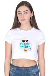 Vacay Mode Crop Top White-XXL