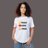 Peace Love Yoga T-Shirt design for ladies