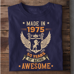 Made in 1975 | 50 Years Awesome Birthday T-Shirt