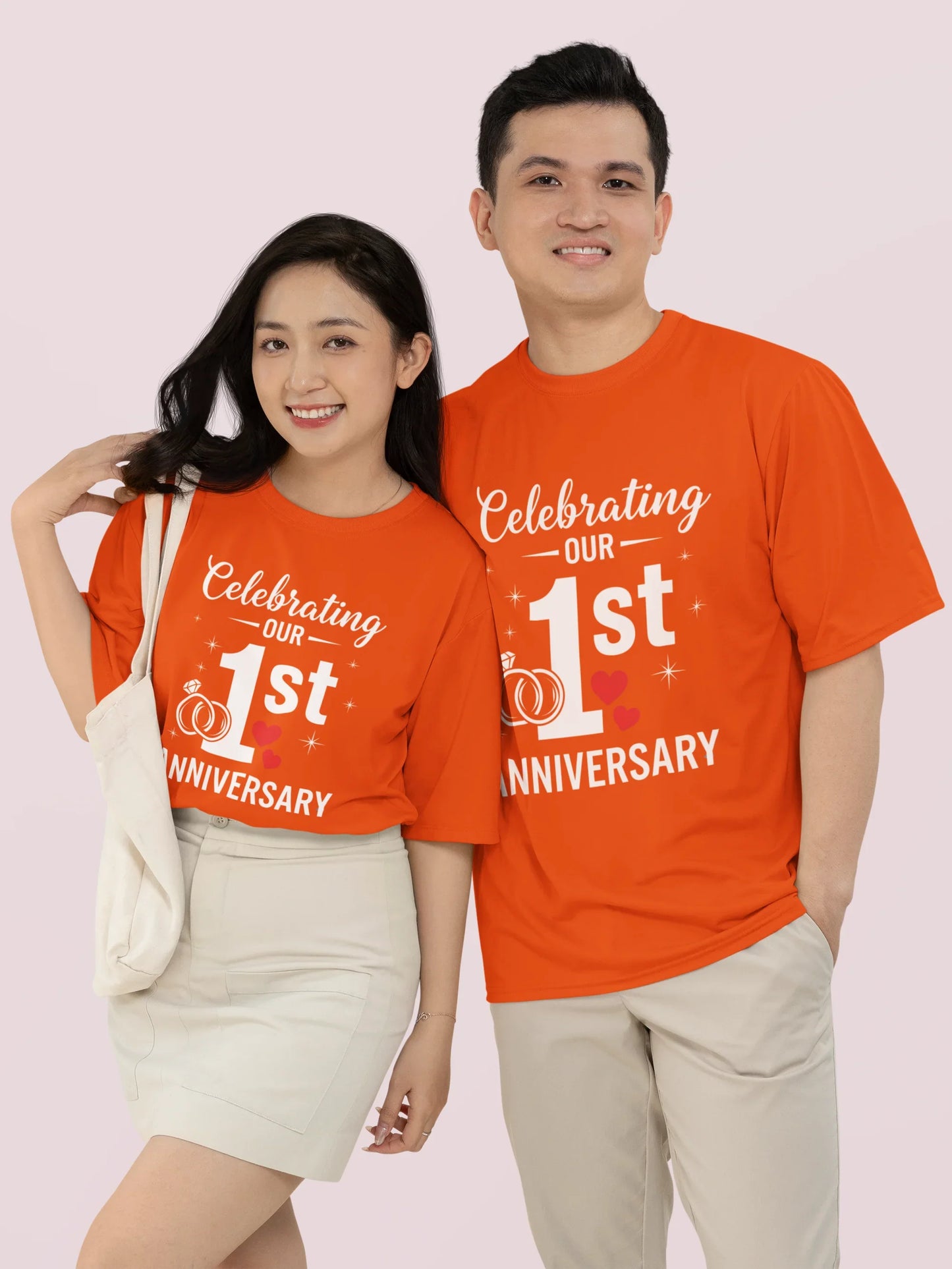 1st Anniversary T-Shirt for Couple The Shophaul Designs