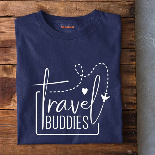 Travel Buddies T-Shirt - Black / S friends,girl travel,group travel,group tshirt design for friends,group tshirt for vacation,travel,travel tshirt for family,travel tshirt for friends,travel tshirts for group