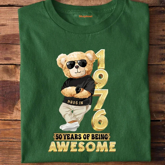 1976 | 50 Years of Being Awesome Teddy Bear Men T-Shirt IN The Shophaul Designs