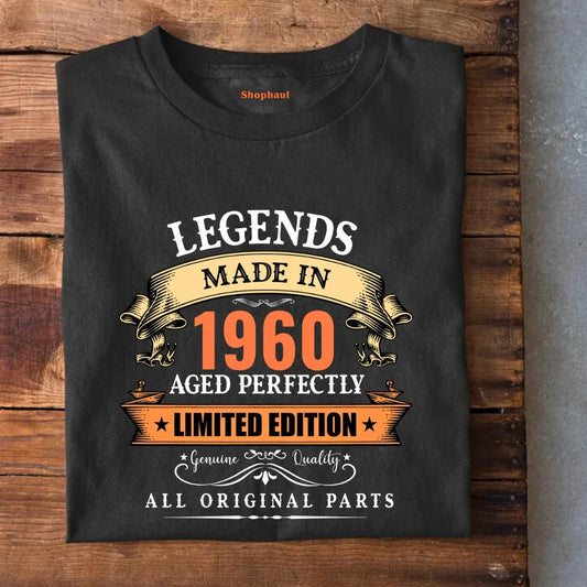 1960 T-Shirt | Born in 1960 T-Shirt - Bottle Green / S The Shophaul Designs