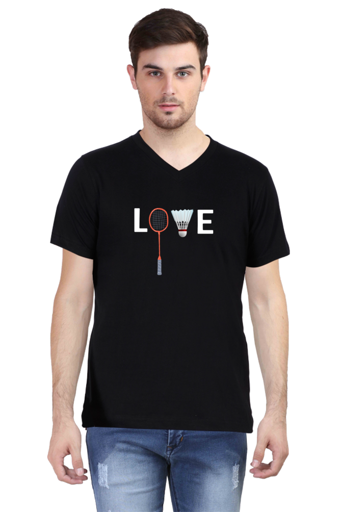Love Badminton V Neck T-Shirt