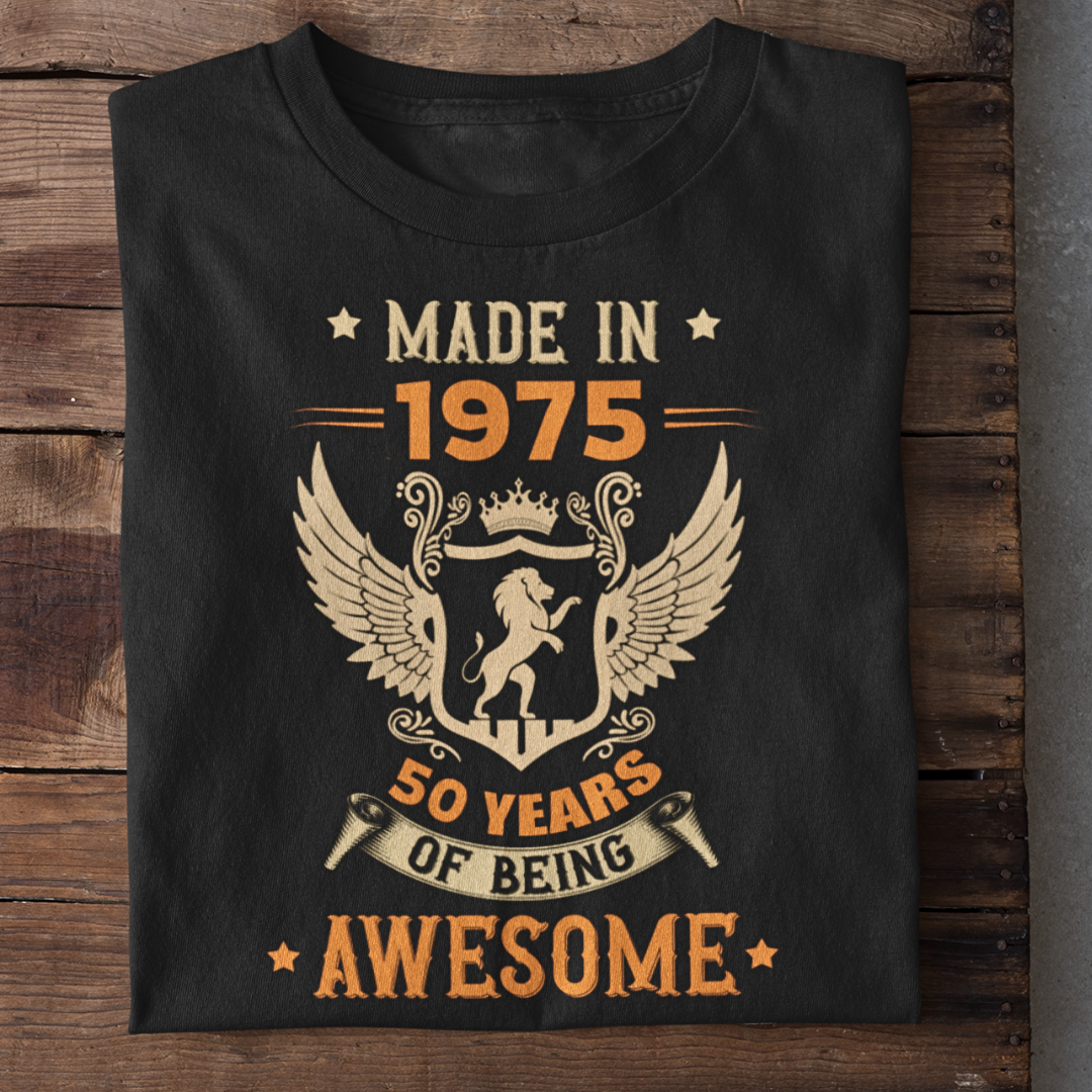 Made in 1975 | 50 Years Awesome Birthday T-Shirt