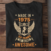 Made in 1975 | 50 Years Awesome Birthday T-Shirt