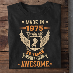 Made in 1975 | 50 Years Awesome Birthday T-Shirt