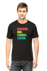 Husband Dad Farmer T-Shirt Black-XXL