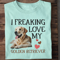 I Love Golden Retriever Dog T-Shirt
