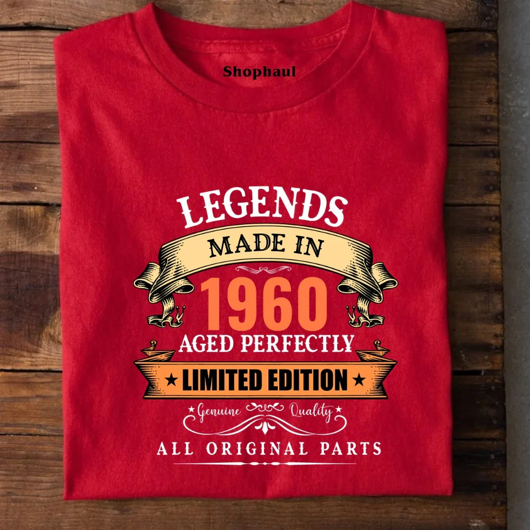 1960 T-Shirt | Born in 1960 T-Shirt The Shophaul Designs