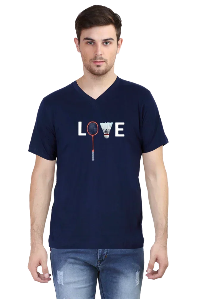 Love Badminton V Neck T-Shirt
