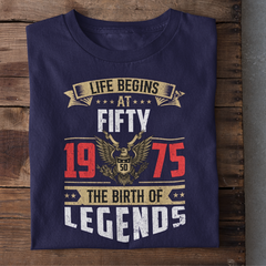 Life Begins at 50 Birthday T-Shirt