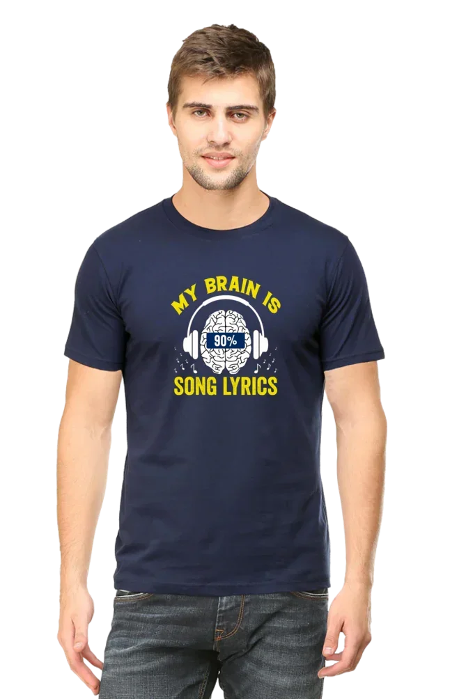 My Brain is 90% Song Lyrics Music T-Shirt