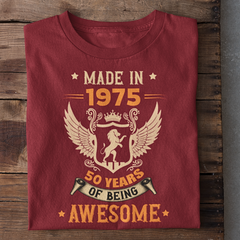 Made in 1975 | 50 Years Awesome Birthday T-Shirt