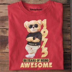 Made in 1975 | 50 Years Teddy Birthday T-Shirt