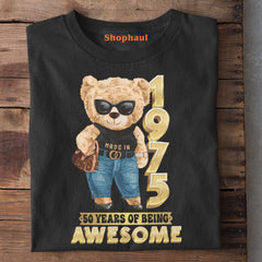 Made in 1975 | 50 Years Teddy Birthday T-Shirt