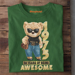 Made in 1975 | 50 Years Teddy Birthday T-Shirt