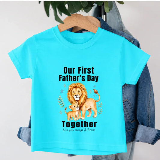 Our First Fathers day T-Shirt Our First Fathers day T-Shirt - SkyBlue / 0-12M