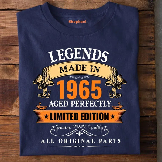 Legends Made in 1965 Birthday T-Shirt (Clearance Sale)