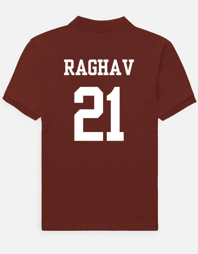 Badminton Polo T-Shirt with Name and Number (back print)