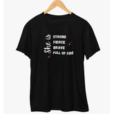 She is Strong Brave T-Shirt Black-XXL