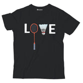 Kids Love Badminton T-Shirt Black-13Yrs