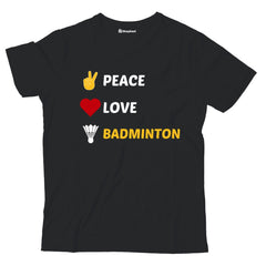 Kids Peace Love Badminton T-Shirt