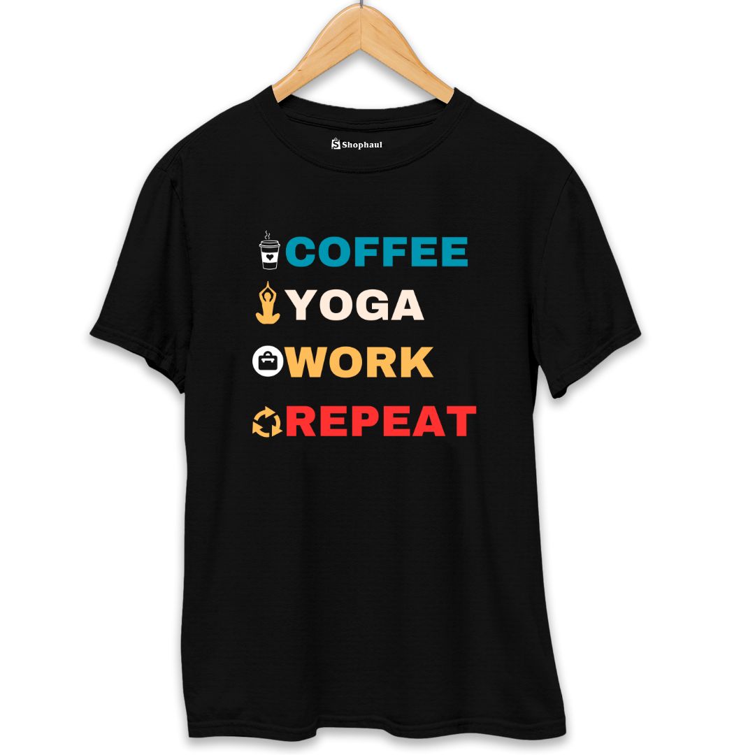 Coffee Yoga Work Repeat