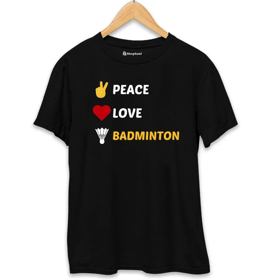 Peace Love Badminton T-Shirt (Clearance Sale)