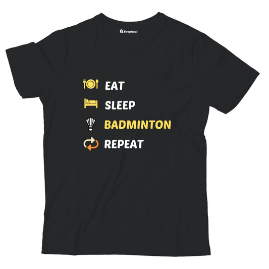 Kids Eat Sleep Badminton T-Shirt