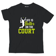 Kids Life is better on court Tennis T-Shirt