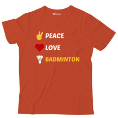 Kids Peace Love Badminton T-Shirt