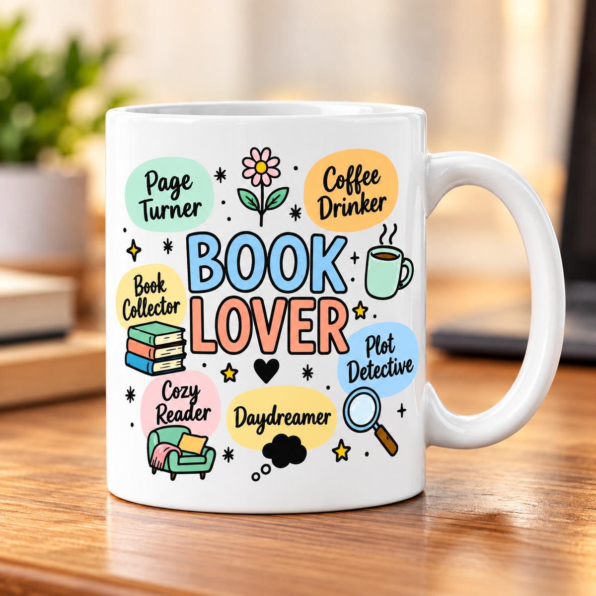 Book Lover White Coffee Mug