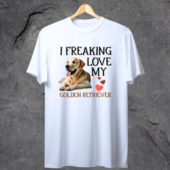 I Love Golden Retriever Dog T-Shirt
