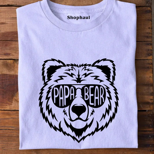 Papa Bear dad son matching T-Shirt Papa Bear dad son matching T-Shirt - Lavender / S