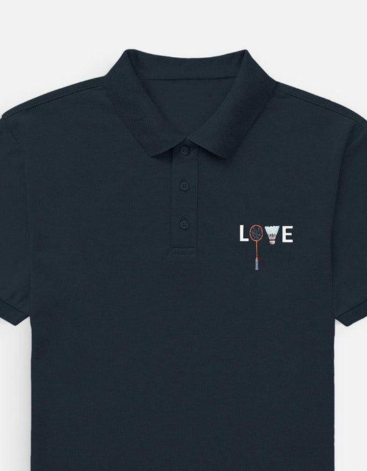 Badminton Polo T-Shirt with Name and Number (back print)