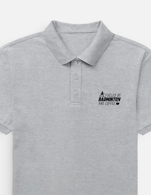 Fueled By Badminton and Coffee Polo T-Shirt