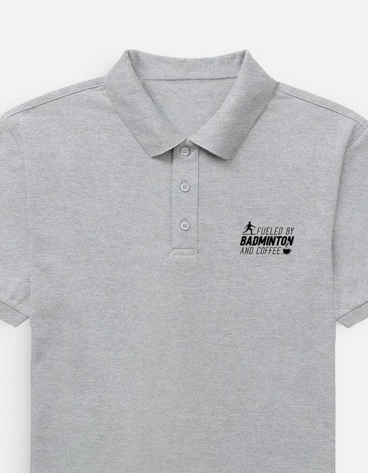 Fueled By Badminton and Coffee Polo T-Shirt