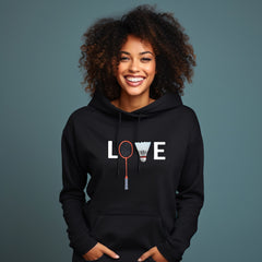 Unisex Love Badminton Hoodie