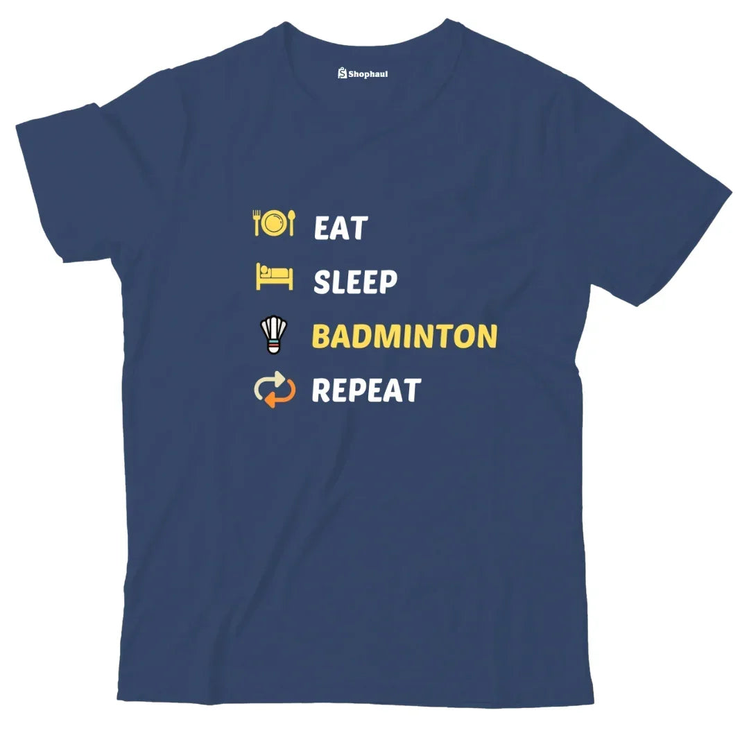 Kids Eat Sleep Badminton T-Shirt