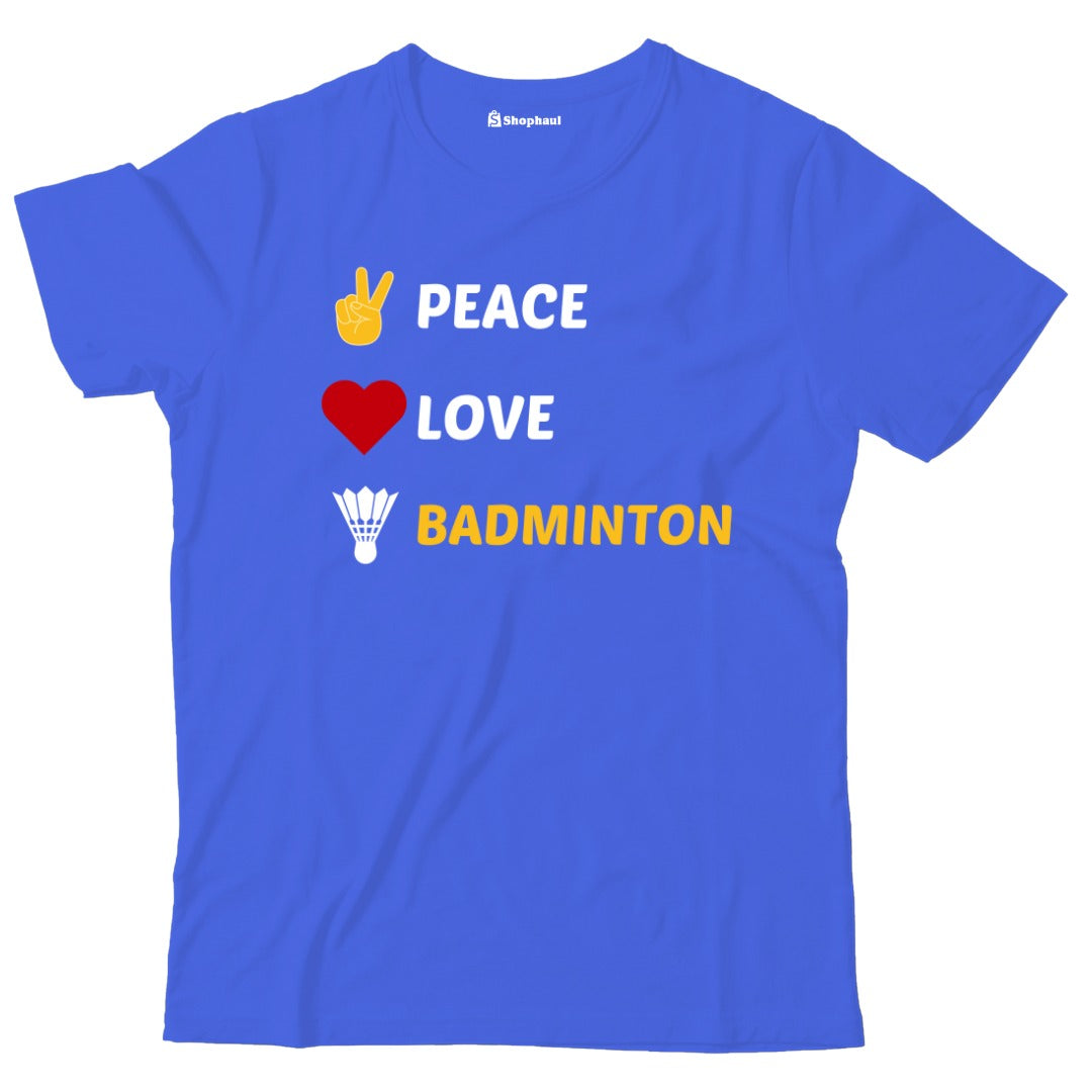 Kids Peace Love Badminton T-Shirt