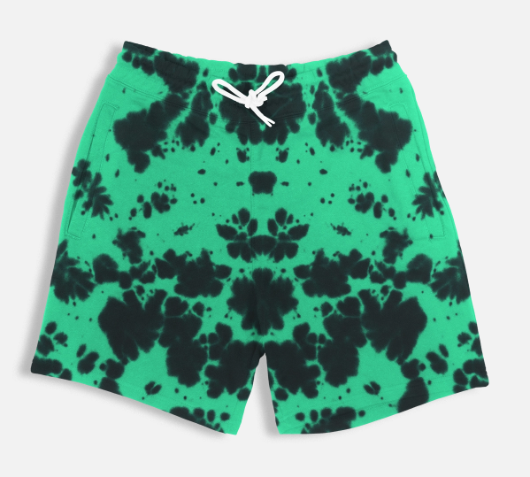 Unisex Tie Dye Shorts - Green Black
