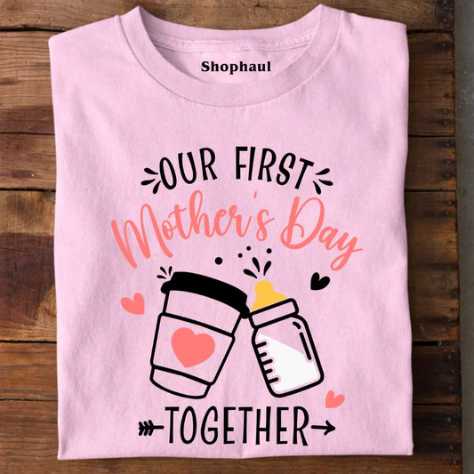 Mom Kid First Mother's Day Together Matching T-Shirt first mothers day tshirt, Fly Bundles, Fly Bundles Parent Product, matching mothers day tshirt