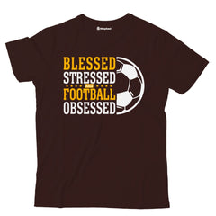 Kids Stressed Blessed Football T-Shirt