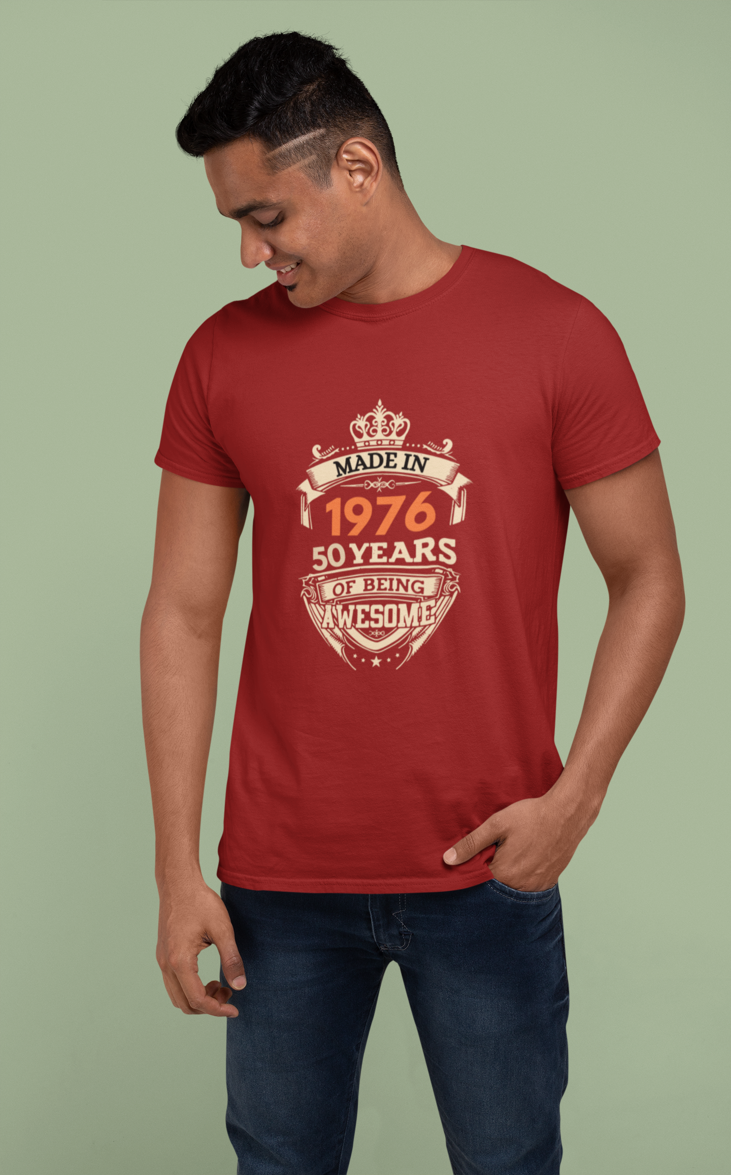 Made in 1976 | 50 Years of being Awesome Birthday T-Shirt